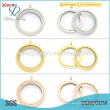 30mm round matte color twist screw stainless steel floating charms lockets wholesale,gold locket designs